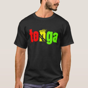 Tonga namngiven te i Reggae färger T-shirt