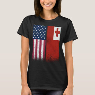 Tonga Tongan American Flaggor Proud USA Tonga T Shirt