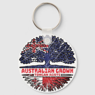 Tonga Tongan Australien Australian Träd Roots Flag Nyckelring