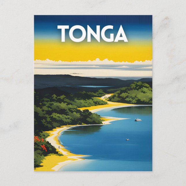 Tonga Travel Art Poster Vykort (Framsida)