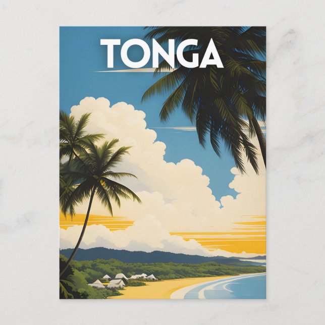 Tonga Travel Poster Vykort (Framsida)