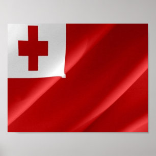 Tonga - Vikande Flagga - Poster