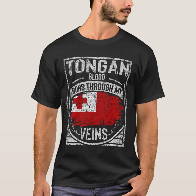 Tongan Blood Springa genom mina Veins T Shirt (Framsida)