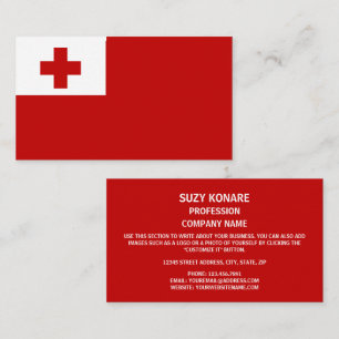 Tongan Flagga, Flagga Tonga Visitkort