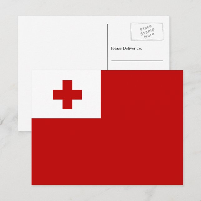 Tongan Flagga, Flagga Tonga Vykort (Fram/baksida)