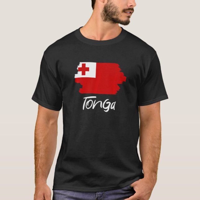 Tongan Flagga Tonga T Shirt (Framsida)