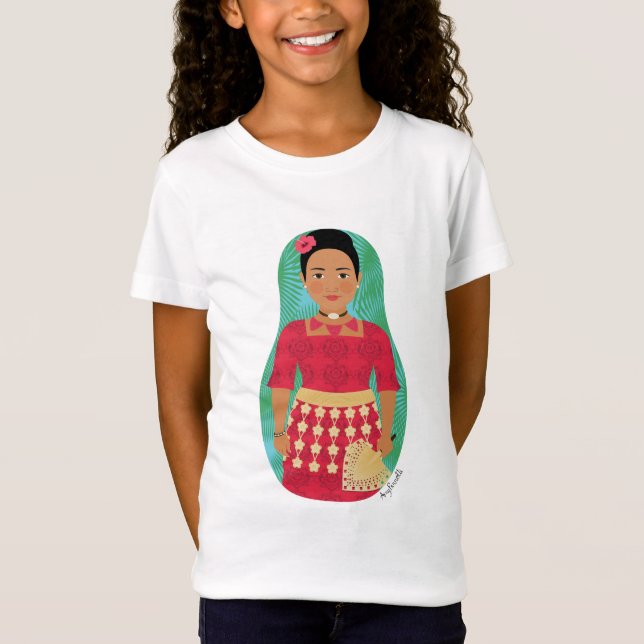 Tongan Matryoshka Girls' T-Shirt (Framsida)