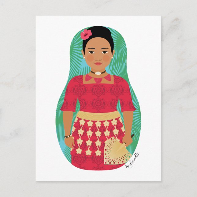 Tongan Matryoshka Postcard Vykort (Framsida)