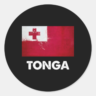 Tongan Tonga Flagga Runt Klistermärke