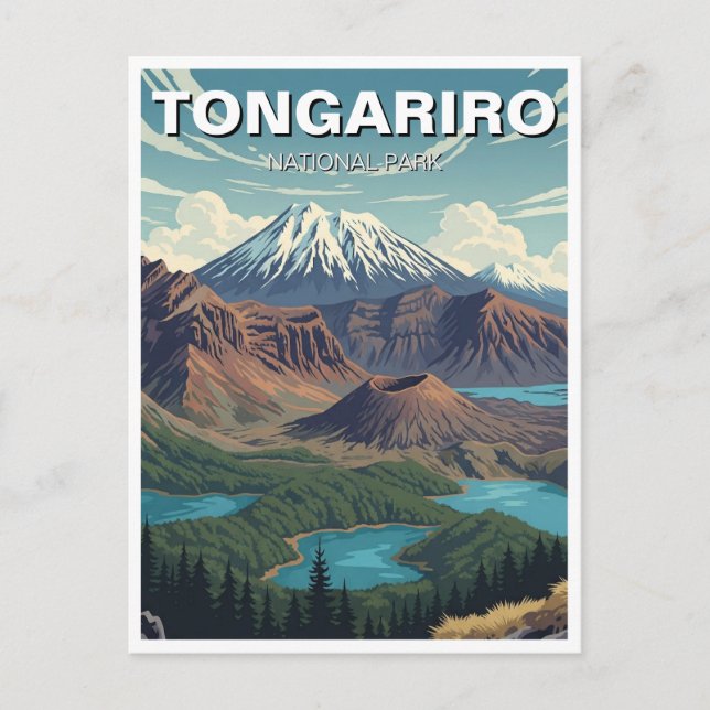 Tongariro National Park New Zealand Travel Vykort (Framsida)