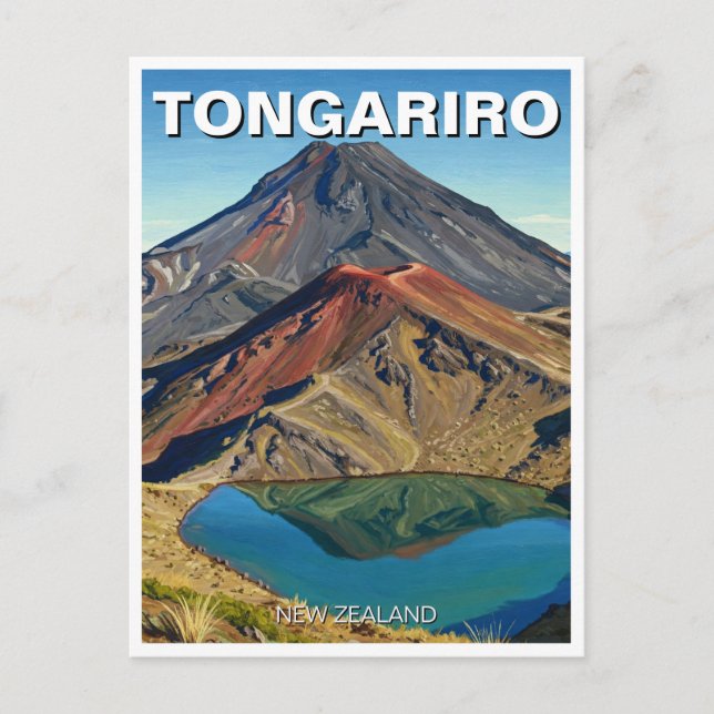 Tongariro National Park New Zealand Travel Vykort (Framsida)