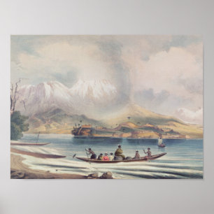 Tongariro vulkan som är nyazeeländsk poster