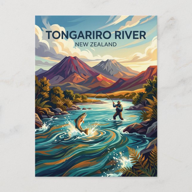 Tongarirofloden Nya Zeeland Vykort (Framsida)