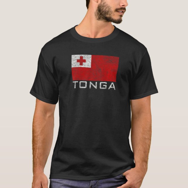 Tongas nationalflagga t shirt (Framsida)
