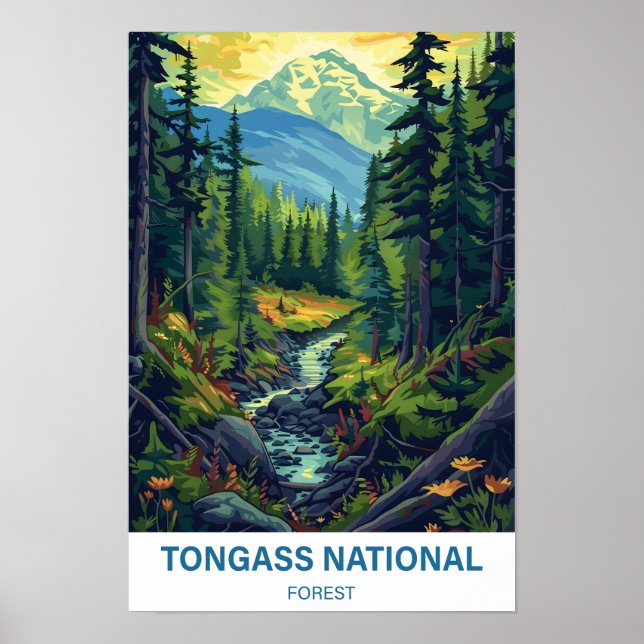 Tongass National Forest Illustration Travel Poster (Framsidan)