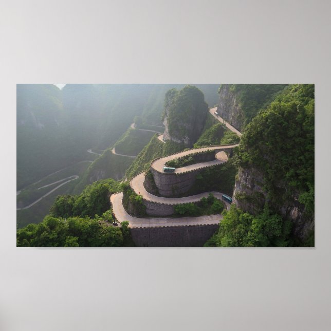 Tongtian Highway Zhangjiajie China Poster (Framsidan)