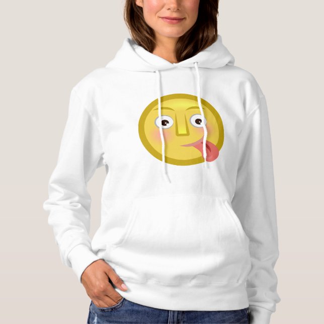 Tongue Out Emoji Funny Goofy Face T Shirt (Framsida)