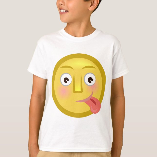 Tongue Out Emoji Funny Goofy Face T Shirt (Framsida)