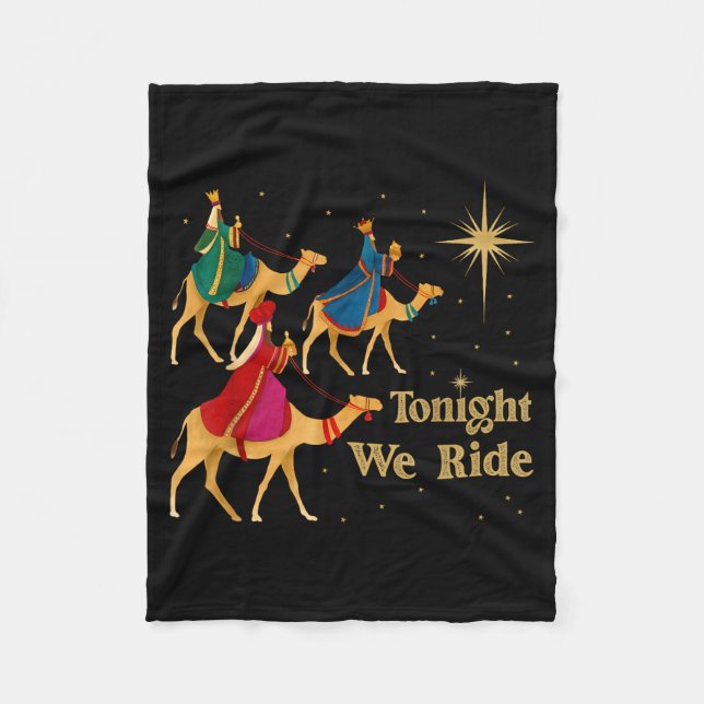 Tonight We Ride Christmas 3 Wise Men Christian Chr Fleecefilt (Framsidan)