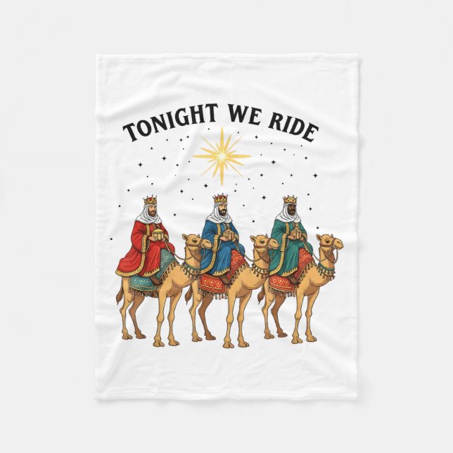 Tonight We Ride Christmas, 3 Wise Men Funny Christ Fleecefilt (Framsidan)