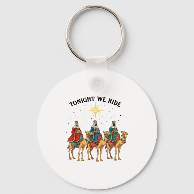 Tonight We Ride Christmas, 3 Wise Men Funny Christ Nyckelring (Framsida)
