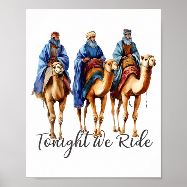 Tonight We Ride Christmas, 3 Wise Men Funny Christ Poster (Framsidan)