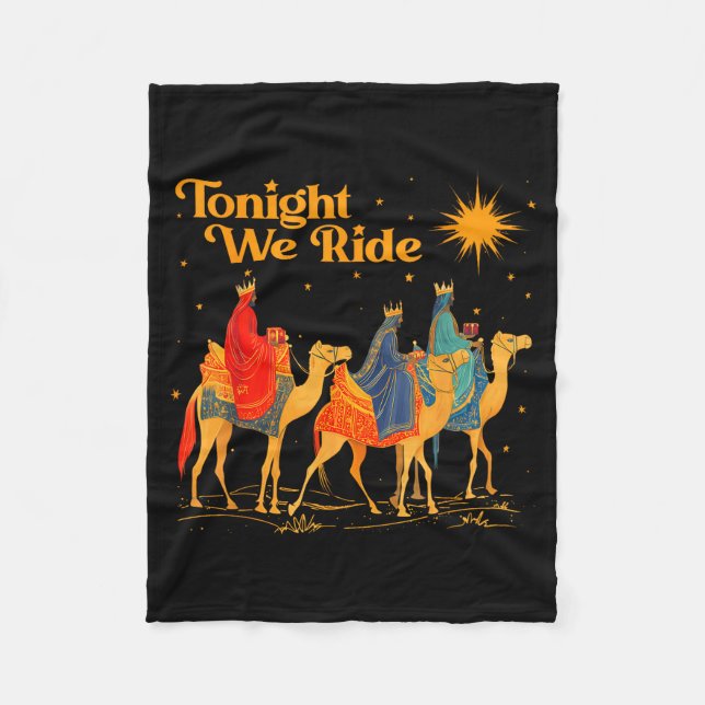 Tonight We Ride Three Wise Christmas Nativity Chri Fleecefilt (Framsidan)