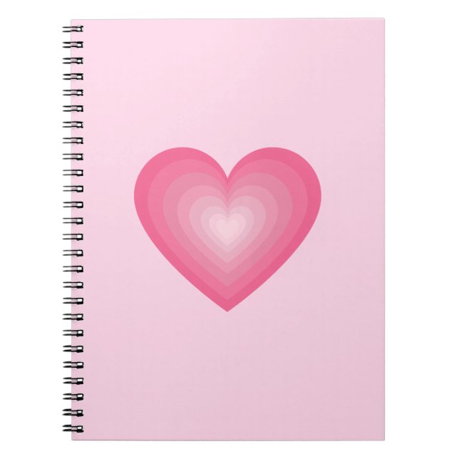 Toning Rosa Heart Design - Cute Kärlek-symbol Anteckningsbok (Framsidan)