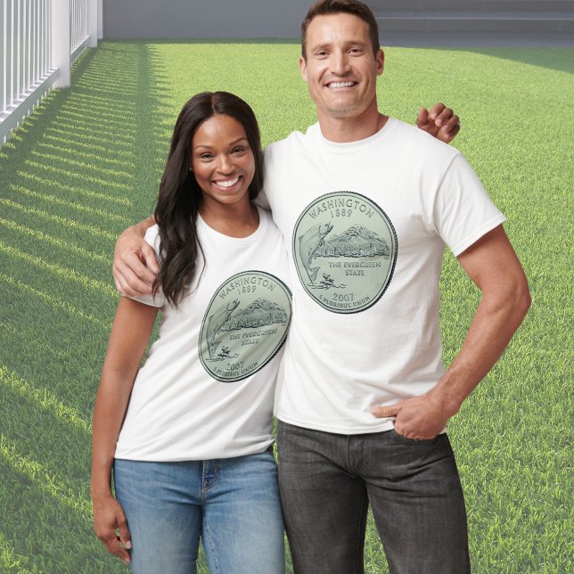 Toning Washington State Quarter Design T-Shirt (Skapare uppladdad)