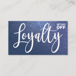 Toningstypografi för chic Navy Blue Glitter Lojalitetskort