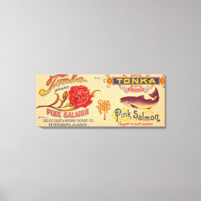 Tonka Brand Salmon Label Canvastryck (Framsida)