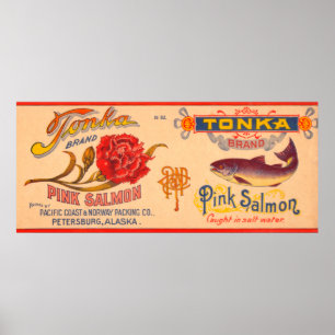 Tonka brännmärker laxetiketten poster