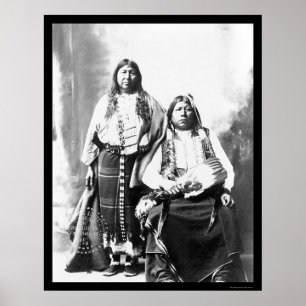 Tonkawa indisk chef och fru 1884 poster