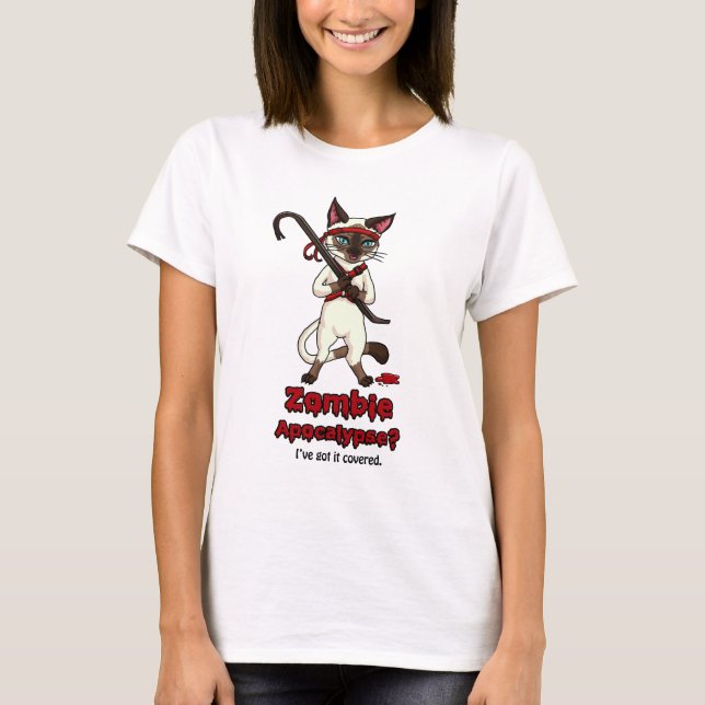 Tonkinese katt med kofotzombieslayeren t shirt (Framsida)
