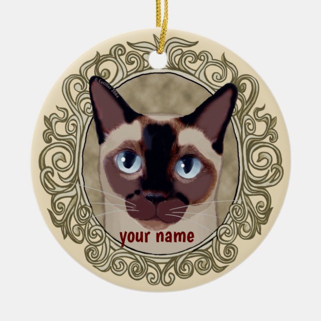Tonkinese Katt prydnad Julgransprydnad Keramik (Framsidan)