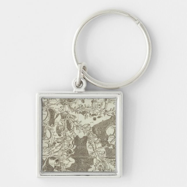 Tonnerska Fyrkantig Silverfärgad Nyckelring (Framsidan)