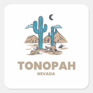 Tonopah - Nevada Fyrkantigt Klistermärke