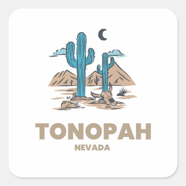 Tonopah - Nevada Fyrkantigt Klistermärke (Framsida)