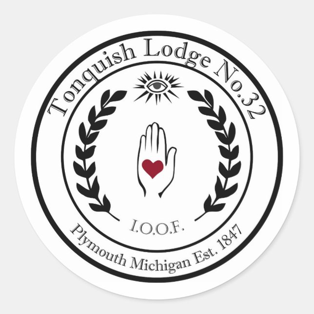 Tonquish IOOF Sticker Runt Klistermärke (Framsida)