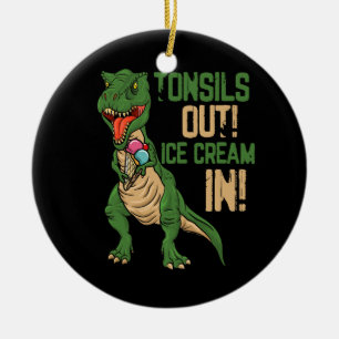 Tonsil Out Ice Cream Borttagning Surgery Tons Julgransprydnad Keramik