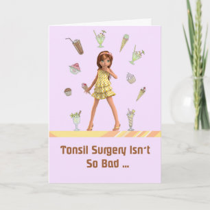 Tonsil Surgery Card for Young Girl Kort