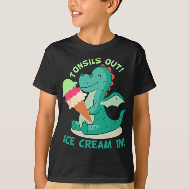 Tonsillektomi Kirurgi Tonsils out Ice Cream in T Shirt (Framsida)