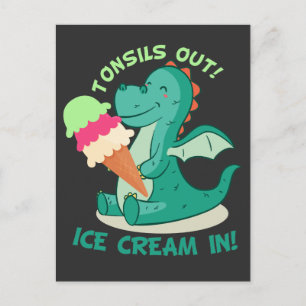Tonsillektomi Kirurgi Tonsils out Ice Cream in Vykort