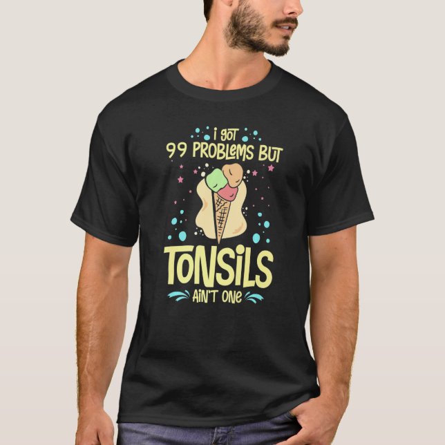 Tonsillektomi Tonsil Borttagning av återvinningski T Shirt (Framsida)