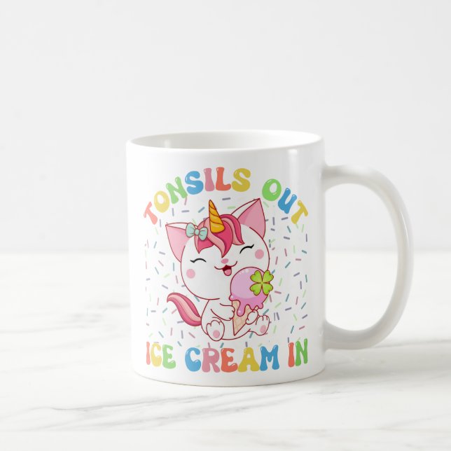 Tonsiller ut, isgräs in | Unicorn Cat Kaffemugg (Höger)