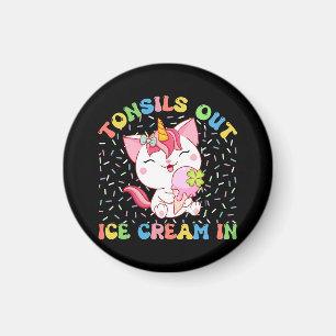 Tonsiller ut, isgräs in Unicorn Cat Magnet