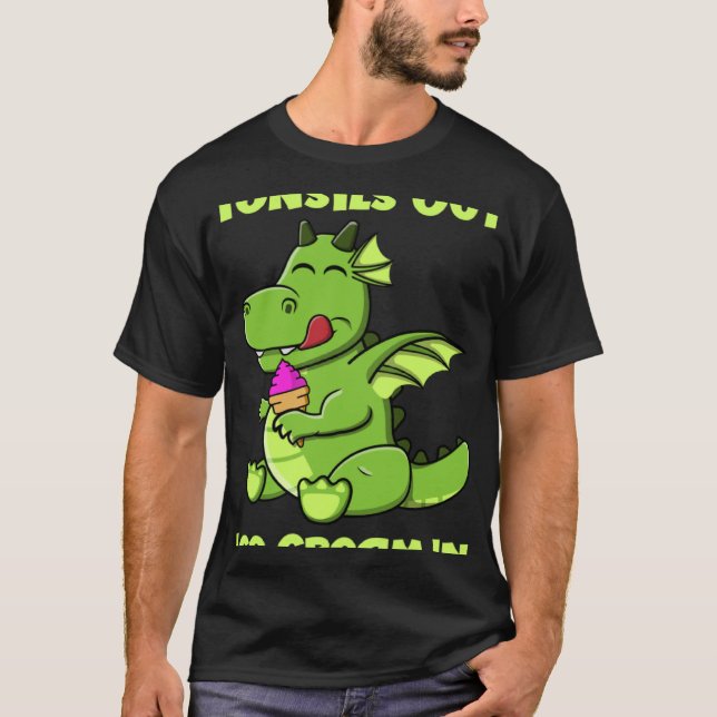 Tonsiller ut Tonsillektomi Recovery Tonsils Bortta T Shirt (Framsida)