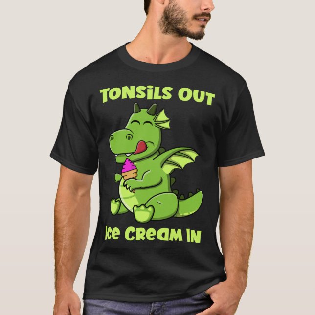 Tonsiller ut Tonsillektomi Recovery Tonsils Bortta T Shirt (Framsida)