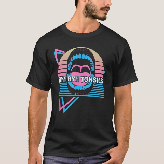 Tonsillitis Tonsils Tonsillectomy Retro Adjö till  T Shirt (Framsida)