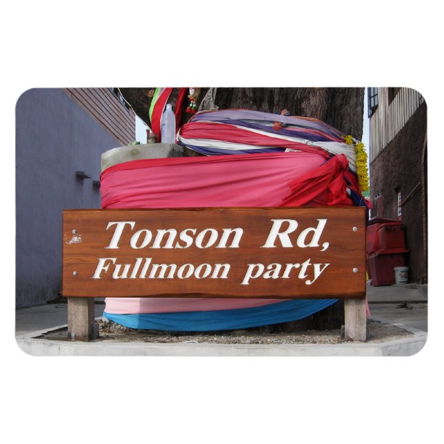 Tonson Rd. Fullmoon Party, Koh Phangan, Thailand Magnet (Horisontell)